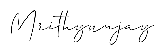 Designed for modern professionals: Mrithyunjay name signature crafted with Allison_Script script. Ready for digital PDF workflows. Mrithyunjay signature style 2 images and pictures png