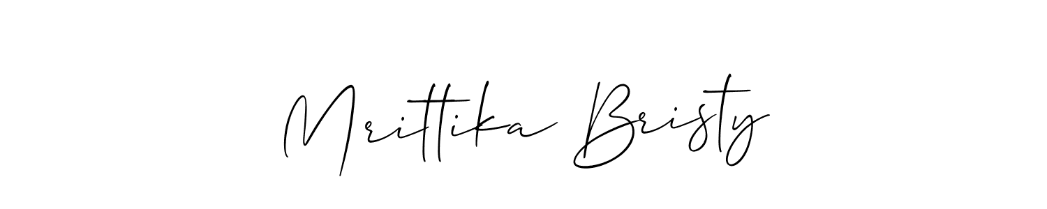 Also You can easily find your signature by using the search form. We will create Mrittika Bristy name handwritten signature images for you free of cost using Allison_Script sign style. Mrittika Bristy signature style 2 images and pictures png