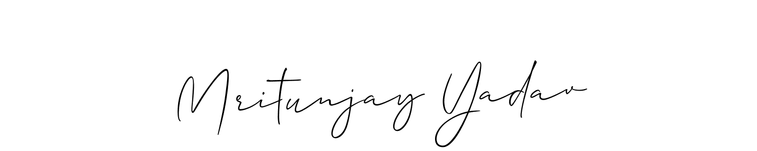 Create a beautiful signature design for name Mritunjay Yadav. With this signature (Allison_Script) fonts, you can make a handwritten signature for free. Mritunjay Yadav signature style 2 images and pictures png