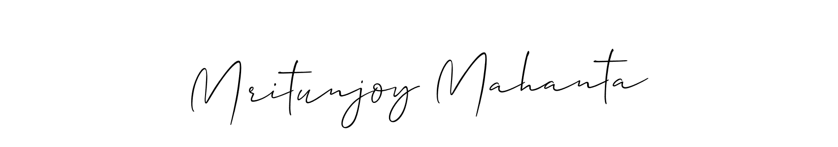 You should practise on your own different ways (Allison_Script) to write your name (Mritunjoy Mahanta) in signature. don't let someone else do it for you. Mritunjoy Mahanta signature style 2 images and pictures png