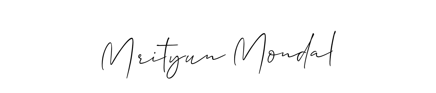 Mrityun Mondal stylish signature style. Best Handwritten Sign (Allison_Script) for my name. Handwritten Signature Collection Ideas for my name Mrityun Mondal. Mrityun Mondal signature style 2 images and pictures png