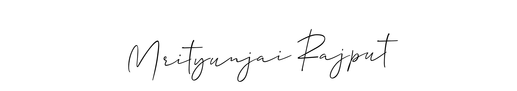 How to make Mrityunjai Rajput name signature. Use Allison_Script style for creating short signs online. This is the latest handwritten sign. Mrityunjai Rajput signature style 2 images and pictures png