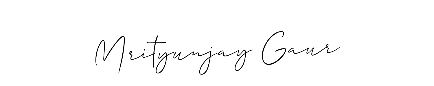 Mrityunjay Gaur stylish signature style. Best Handwritten Sign (Allison_Script) for my name. Handwritten Signature Collection Ideas for my name Mrityunjay Gaur. Mrityunjay Gaur signature style 2 images and pictures png