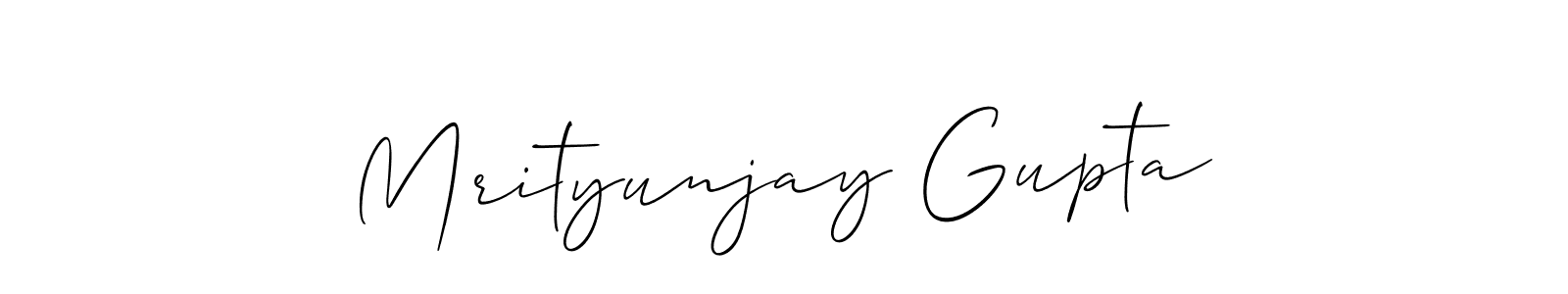 How to make Mrityunjay Gupta name signature. Use Allison_Script style for creating short signs online. This is the latest handwritten sign. Mrityunjay Gupta signature style 2 images and pictures png