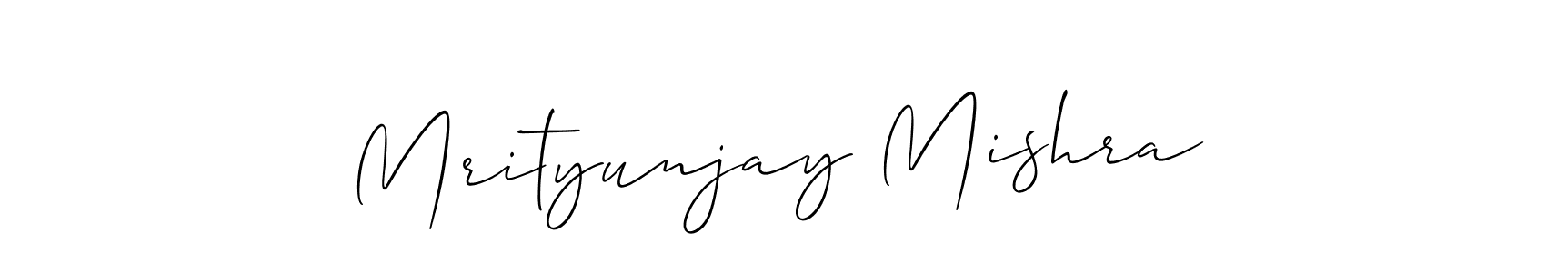 Allison_Script is a professional signature style that is perfect for those who want to add a touch of class to their signature. It is also a great choice for those who want to make their signature more unique. Get Mrityunjay Mishra name to fancy signature for free. Mrityunjay Mishra signature style 2 images and pictures png