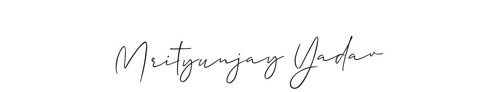 Similarly Allison_Script is the best handwritten signature design. Signature creator online .You can use it as an online autograph creator for name Mrityunjay Yadav. Mrityunjay Yadav signature style 2 images and pictures png