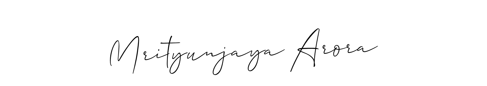 It looks lik you need a new signature style for name Mrityunjaya Arora. Design unique handwritten (Allison_Script) signature with our free signature maker in just a few clicks. Mrityunjaya Arora signature style 2 images and pictures png