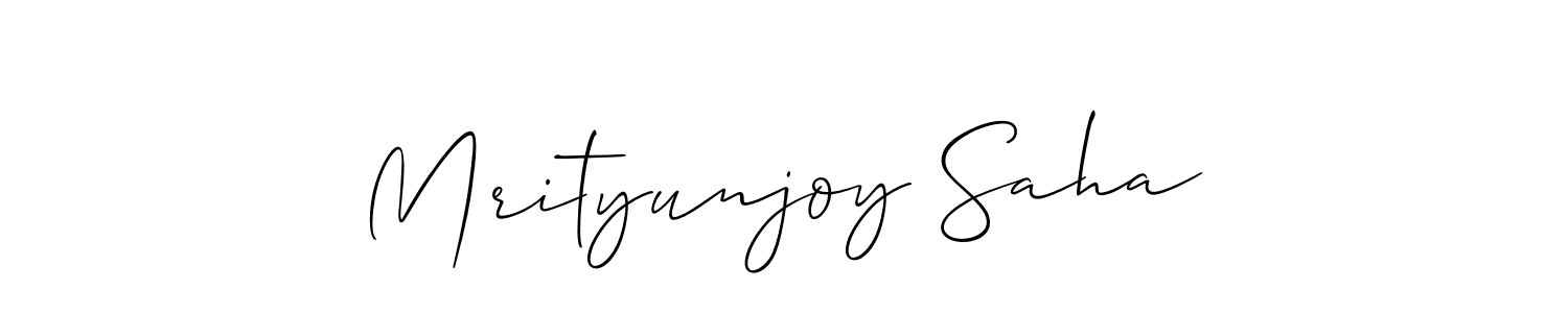 How to make Mrityunjoy Saha name signature. Use Allison_Script style for creating short signs online. This is the latest handwritten sign. Mrityunjoy Saha signature style 2 images and pictures png