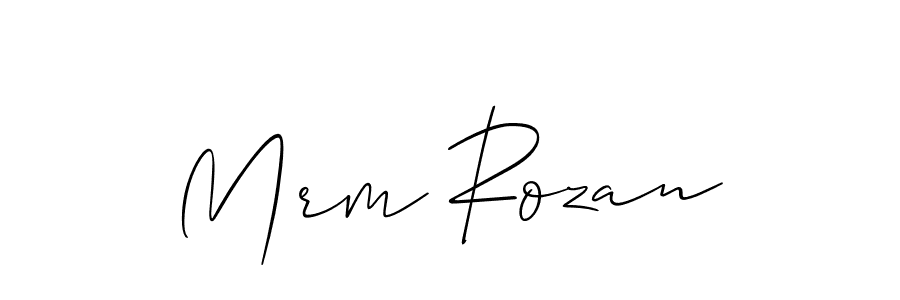 Allison_Script is a professional signature style that is perfect for those who want to add a touch of class to their signature. It is also a great choice for those who want to make their signature more unique. Get Mrm Rozan name to fancy signature for free. Mrm Rozan signature style 2 images and pictures png