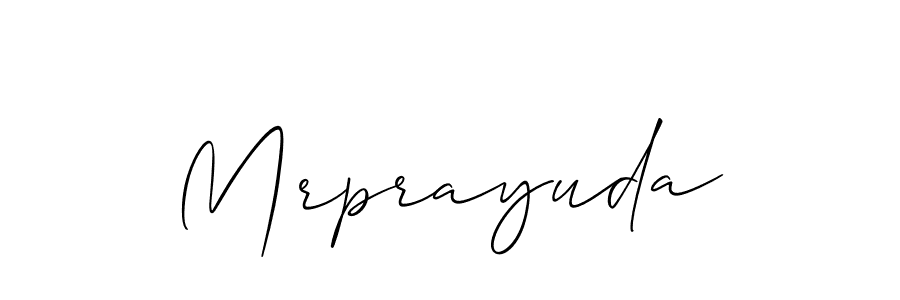 Make a beautiful signature design for name Mrprayuda. With this signature (Allison_Script) style, you can create a handwritten signature for free. Mrprayuda signature style 2 images and pictures png