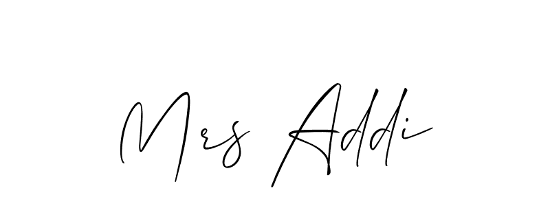 Use a signature maker to create a handwritten signature online. With this signature software, you can design (Allison_Script) your own signature for name Mrs Addi. Mrs Addi signature style 2 images and pictures png