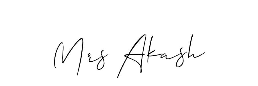 Also You can easily find your signature by using the search form. We will create Mrs Akash name handwritten signature images for you free of cost using Allison_Script sign style. Mrs Akash signature style 2 images and pictures png