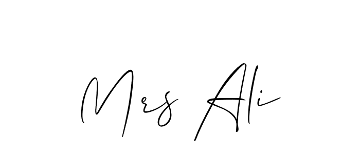 Similarly Allison_Script is the best handwritten signature design. Signature creator online .You can use it as an online autograph creator for name Mrs Ali. Mrs Ali signature style 2 images and pictures png