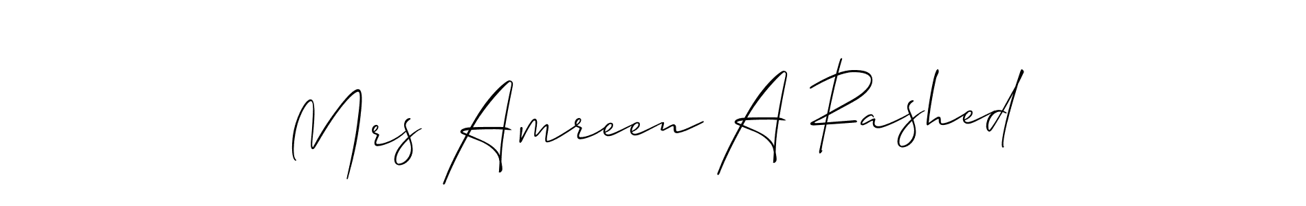 Once you've used our free online signature maker to create your best signature Allison_Script style, it's time to enjoy all of the benefits that Mrs Amreen A Rashed name signing documents. Mrs Amreen A Rashed signature style 2 images and pictures png