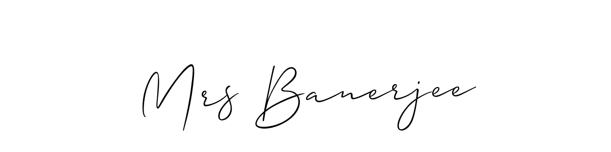 It looks lik you need a new signature style for name Mrs Banerjee. Design unique handwritten (Allison_Script) signature with our free signature maker in just a few clicks. Mrs Banerjee signature style 2 images and pictures png