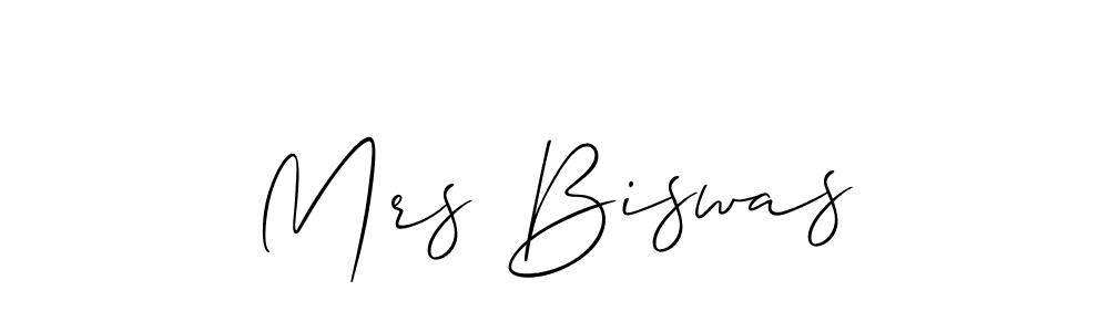 Make a beautiful signature design for name Mrs Biswas. With this signature (Allison_Script) style, you can create a handwritten signature for free. Mrs Biswas signature style 2 images and pictures png