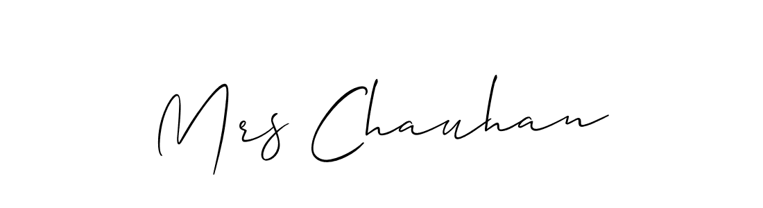 The best way (Allison_Script) to make a short signature is to pick only two or three words in your name. The name Mrs Chauhan include a total of six letters. For converting this name. Mrs Chauhan signature style 2 images and pictures png