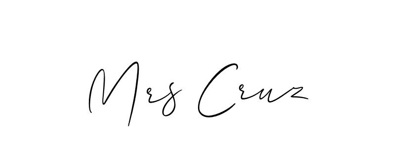 Mrs Cruz stylish signature style. Best Handwritten Sign (Allison_Script) for my name. Handwritten Signature Collection Ideas for my name Mrs Cruz. Mrs Cruz signature style 2 images and pictures png