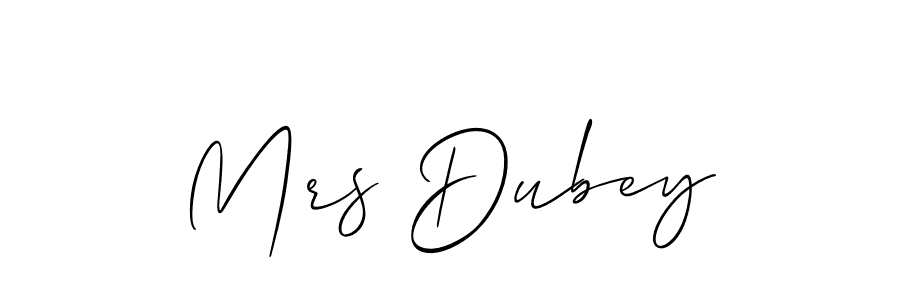 How to make Mrs Dubey signature? Allison_Script is a professional autograph style. Create handwritten signature for Mrs Dubey name. Mrs Dubey signature style 2 images and pictures png