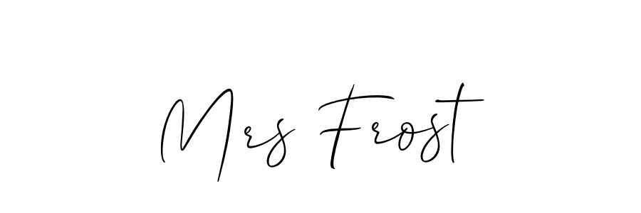 How to make Mrs Frost name signature. Use Allison_Script style for creating short signs online. This is the latest handwritten sign. Mrs Frost signature style 2 images and pictures png