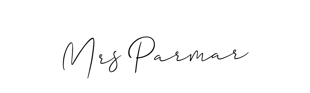 Similarly Allison_Script is the best handwritten signature design. Signature creator online .You can use it as an online autograph creator for name Mrs Parmar. Mrs Parmar signature style 2 images and pictures png