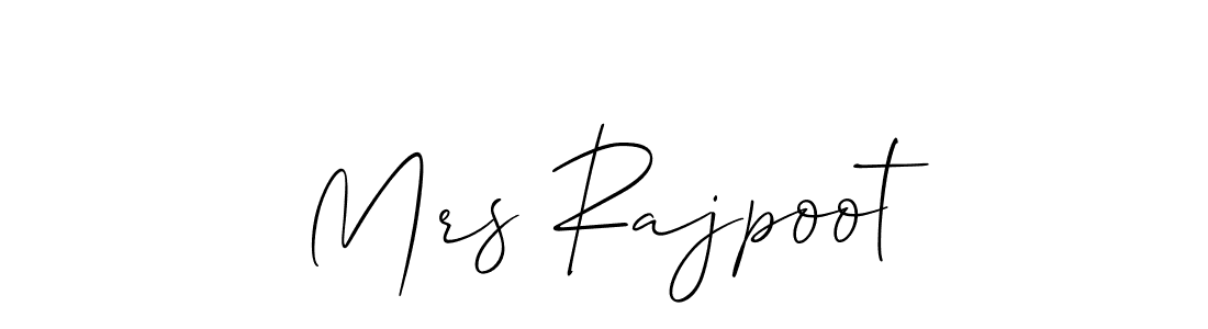 Make a beautiful signature design for name Mrs Rajpoot. With this signature (Allison_Script) style, you can create a handwritten signature for free. Mrs Rajpoot signature style 2 images and pictures png