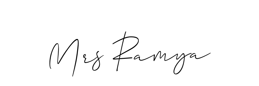 See photos of Mrs Ramya official signature by Spectra . Check more albums & portfolios. Read reviews & check more about Allison_Script font. Mrs Ramya signature style 2 images and pictures png