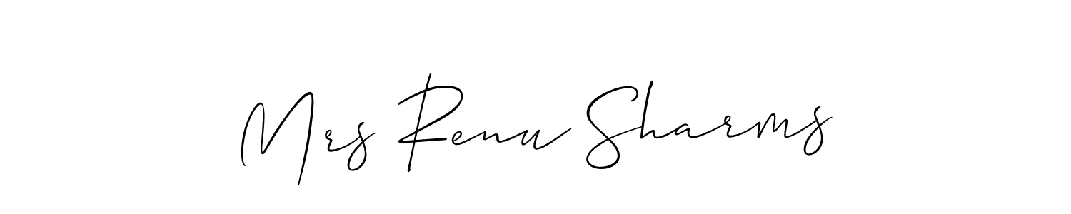 Make a short Mrs Renu Sharms signature style. Manage your documents anywhere anytime using Allison_Script. Create and add eSignatures, submit forms, share and send files easily. Mrs Renu Sharms signature style 2 images and pictures png