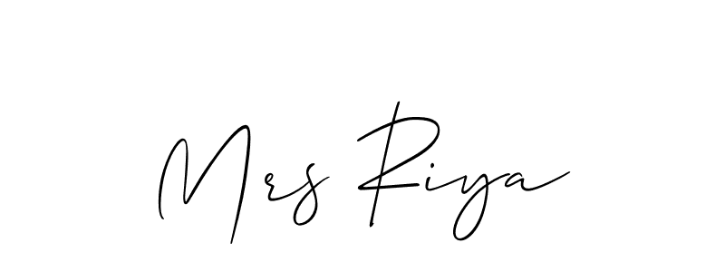 Best and Professional Signature Style for Mrs Riya. Allison_Script Best Signature Style Collection. Mrs Riya signature style 2 images and pictures png