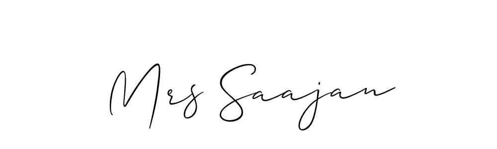 Mrs Saajan stylish signature style. Best Handwritten Sign (Allison_Script) for my name. Handwritten Signature Collection Ideas for my name Mrs Saajan. Mrs Saajan signature style 2 images and pictures png