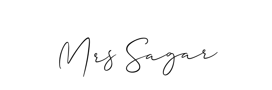 How to make Mrs Sagar name signature. Use Allison_Script style for creating short signs online. This is the latest handwritten sign. Mrs Sagar signature style 2 images and pictures png