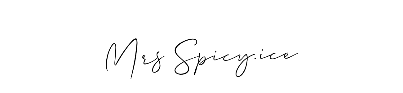 Once you've used our free online signature maker to create your best signature Allison_Script style, it's time to enjoy all of the benefits that Mrs Spicy.ice name signing documents. Mrs Spicy.ice signature style 2 images and pictures png