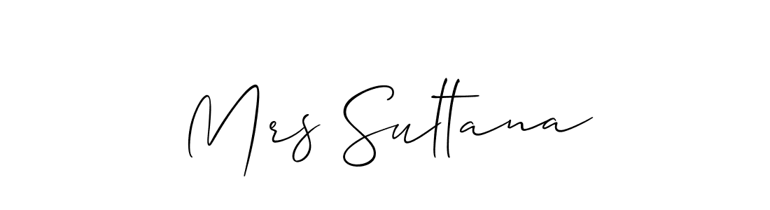 Allison_Script is a professional signature style that is perfect for those who want to add a touch of class to their signature. It is also a great choice for those who want to make their signature more unique. Get Mrs Sultana name to fancy signature for free. Mrs Sultana signature style 2 images and pictures png