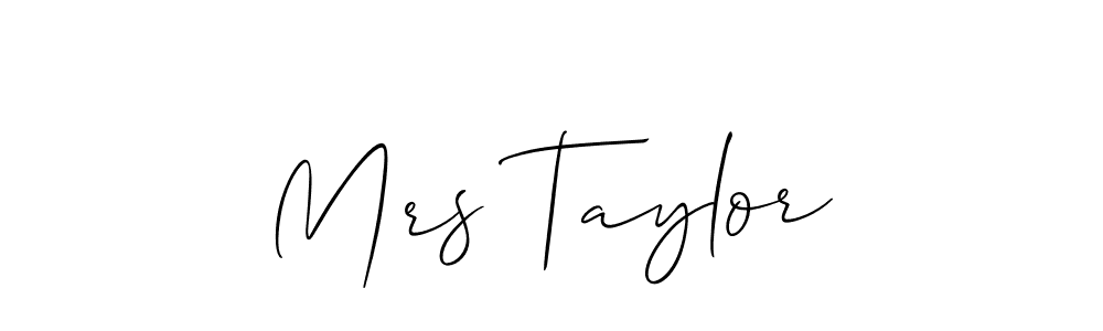 Use a signature maker to create a handwritten signature online. With this signature software, you can design (Allison_Script) your own signature for name Mrs Taylor. Mrs Taylor signature style 2 images and pictures png