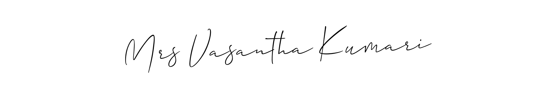 You can use this online signature creator to create a handwritten signature for the name Mrs Vasantha Kumari. This is the best online autograph maker. Mrs Vasantha Kumari signature style 2 images and pictures png