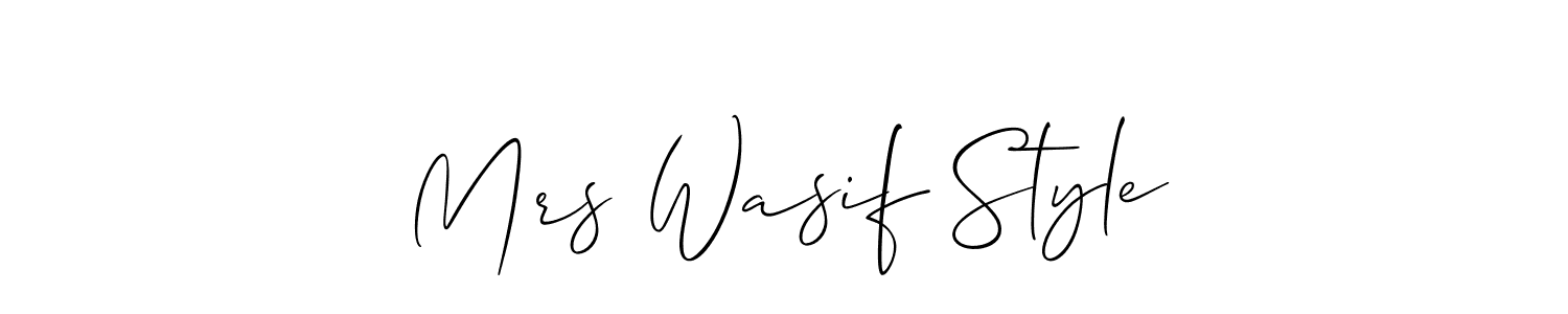 It looks lik you need a new signature style for name Mrs Wasif Style. Design unique handwritten (Allison_Script) signature with our free signature maker in just a few clicks. Mrs Wasif Style signature style 2 images and pictures png