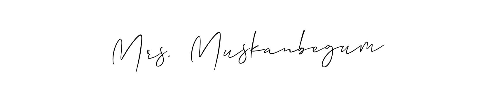 Mrs.  Muskanbegum stylish signature style. Best Handwritten Sign (Allison_Script) for my name. Handwritten Signature Collection Ideas for my name Mrs.  Muskanbegum. Mrs.  Muskanbegum signature style 2 images and pictures png