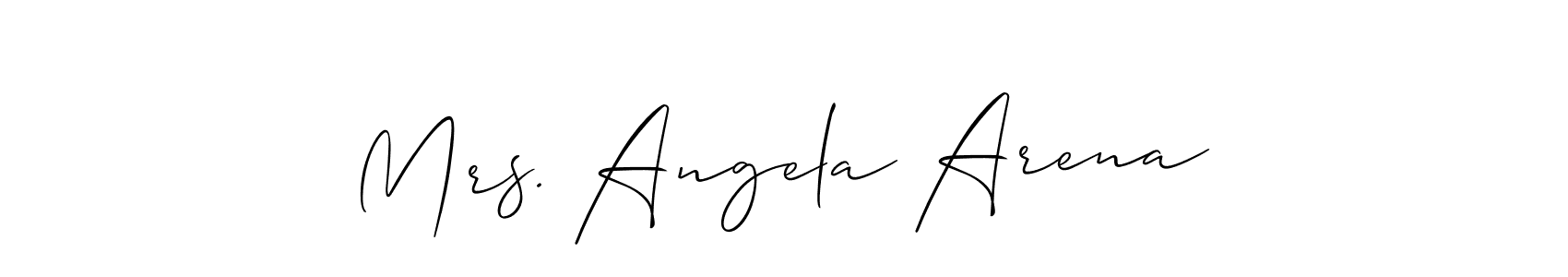 Create a beautiful signature design for name Mrs. Angela Arena. With this signature (Allison_Script) fonts, you can make a handwritten signature for free. Mrs. Angela Arena signature style 2 images and pictures png