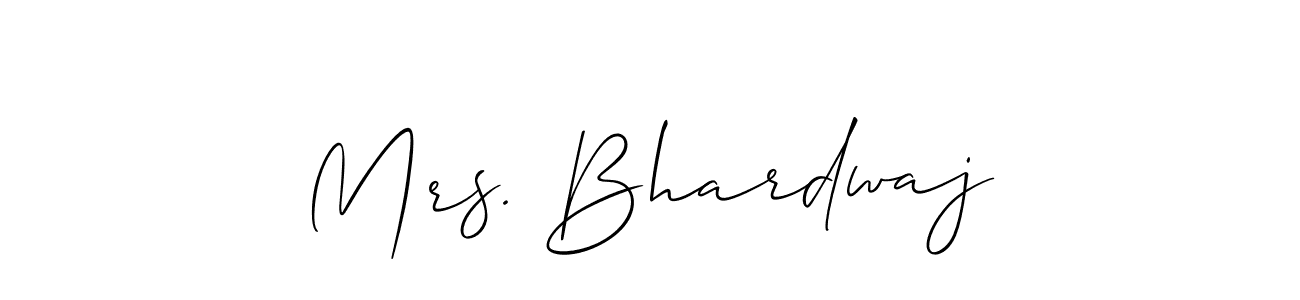 Create a beautiful signature design for name Mrs. Bhardwaj. With this signature (Allison_Script) fonts, you can make a handwritten signature for free. Mrs. Bhardwaj signature style 2 images and pictures png