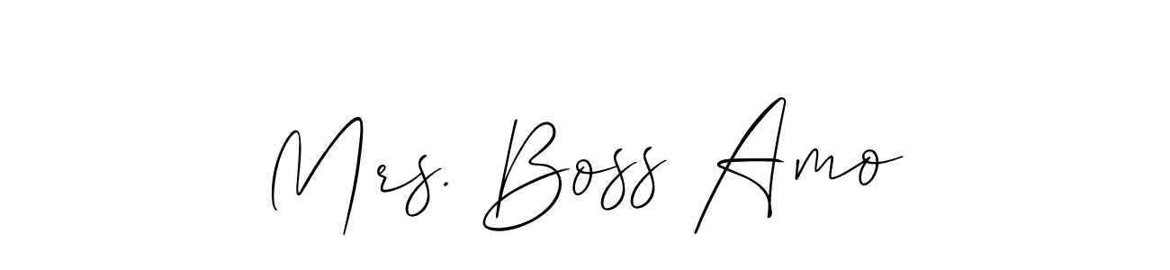 How to make Mrs. Boss Amo name signature. Use Allison_Script style for creating short signs online. This is the latest handwritten sign. Mrs. Boss Amo signature style 2 images and pictures png