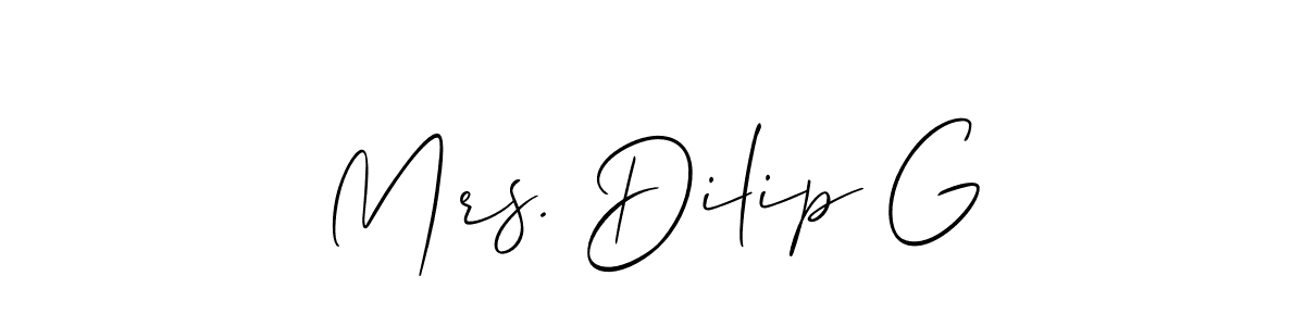 Design your own signature with our free online signature maker. With this signature software, you can create a handwritten (Allison_Script) signature for name Mrs. Dilip G. Mrs. Dilip G signature style 2 images and pictures png