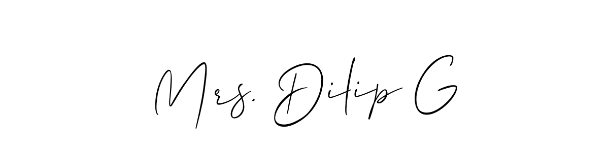 Check out images of Autograph of Mrs. Dilip G name. Actor Mrs. Dilip G Signature Style. Allison_Script is a professional sign style online. Mrs. Dilip G signature style 2 images and pictures png