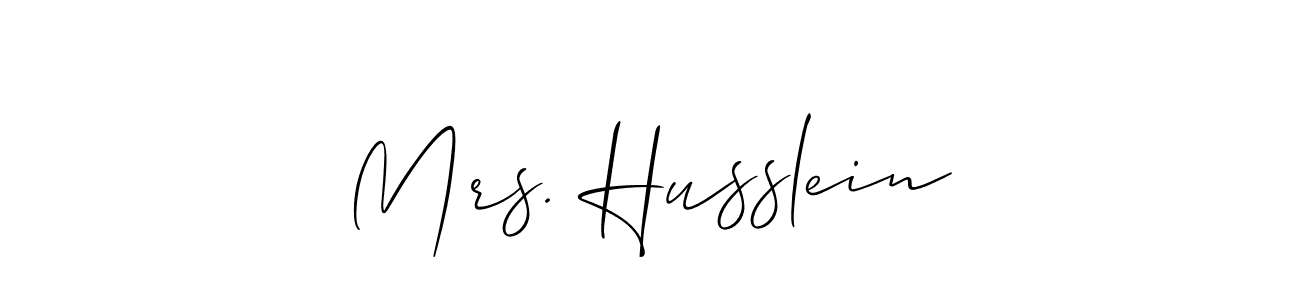 Use a signature maker to create a handwritten signature online. With this signature software, you can design (Allison_Script) your own signature for name Mrs. Husslein. Mrs. Husslein signature style 2 images and pictures png