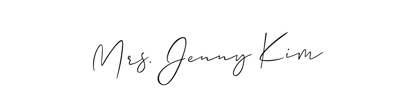 Also we have Mrs. Jenny Kim name is the best signature style. Create professional handwritten signature collection using Allison_Script autograph style. Mrs. Jenny Kim signature style 2 images and pictures png