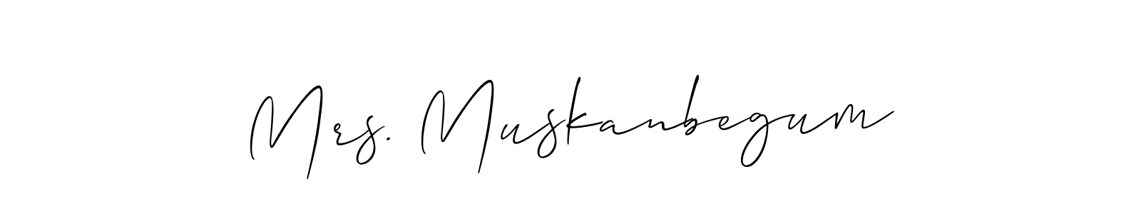 How to make Mrs. Muskanbegum name signature. Use Allison_Script style for creating short signs online. This is the latest handwritten sign. Mrs. Muskanbegum signature style 2 images and pictures png