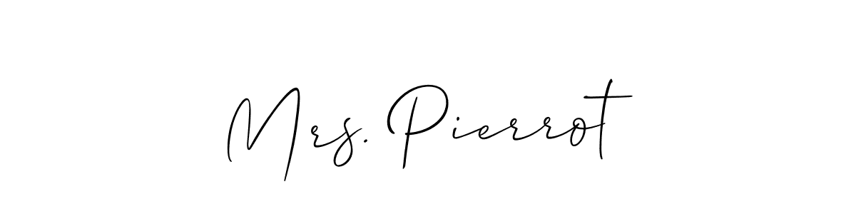 See photos of Mrs. Pierrot official signature by Spectra . Check more albums & portfolios. Read reviews & check more about Allison_Script font. Mrs. Pierrot signature style 2 images and pictures png