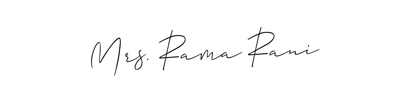 How to make Mrs. Rama Rani signature? Allison_Script is a professional autograph style. Create handwritten signature for Mrs. Rama Rani name. Mrs. Rama Rani signature style 2 images and pictures png