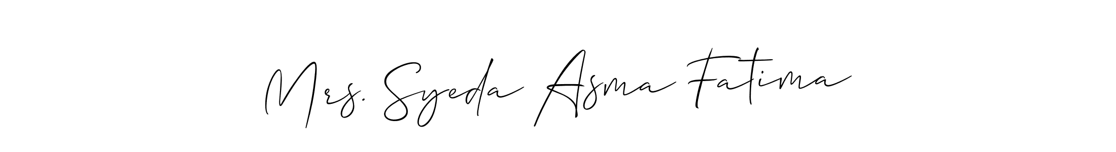 Once you've used our free online signature maker to create your best signature Allison_Script style, it's time to enjoy all of the benefits that Mrs. Syeda Asma Fatima name signing documents. Mrs. Syeda Asma Fatima signature style 2 images and pictures png