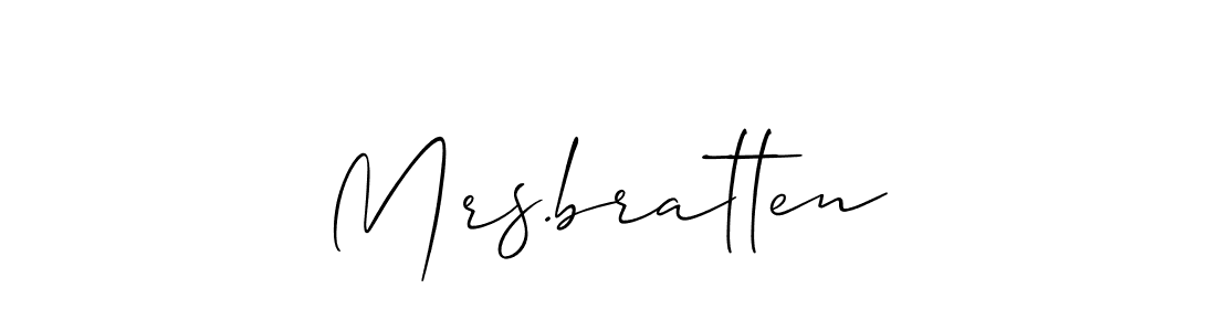 Make a beautiful signature design for name Mrs.bratten. With this signature (Allison_Script) style, you can create a handwritten signature for free. Mrs.bratten signature style 2 images and pictures png