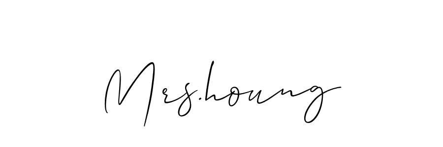 Use a signature maker to create a handwritten signature online. With this signature software, you can design (Allison_Script) your own signature for name Mrs.houng. Mrs.houng signature style 2 images and pictures png